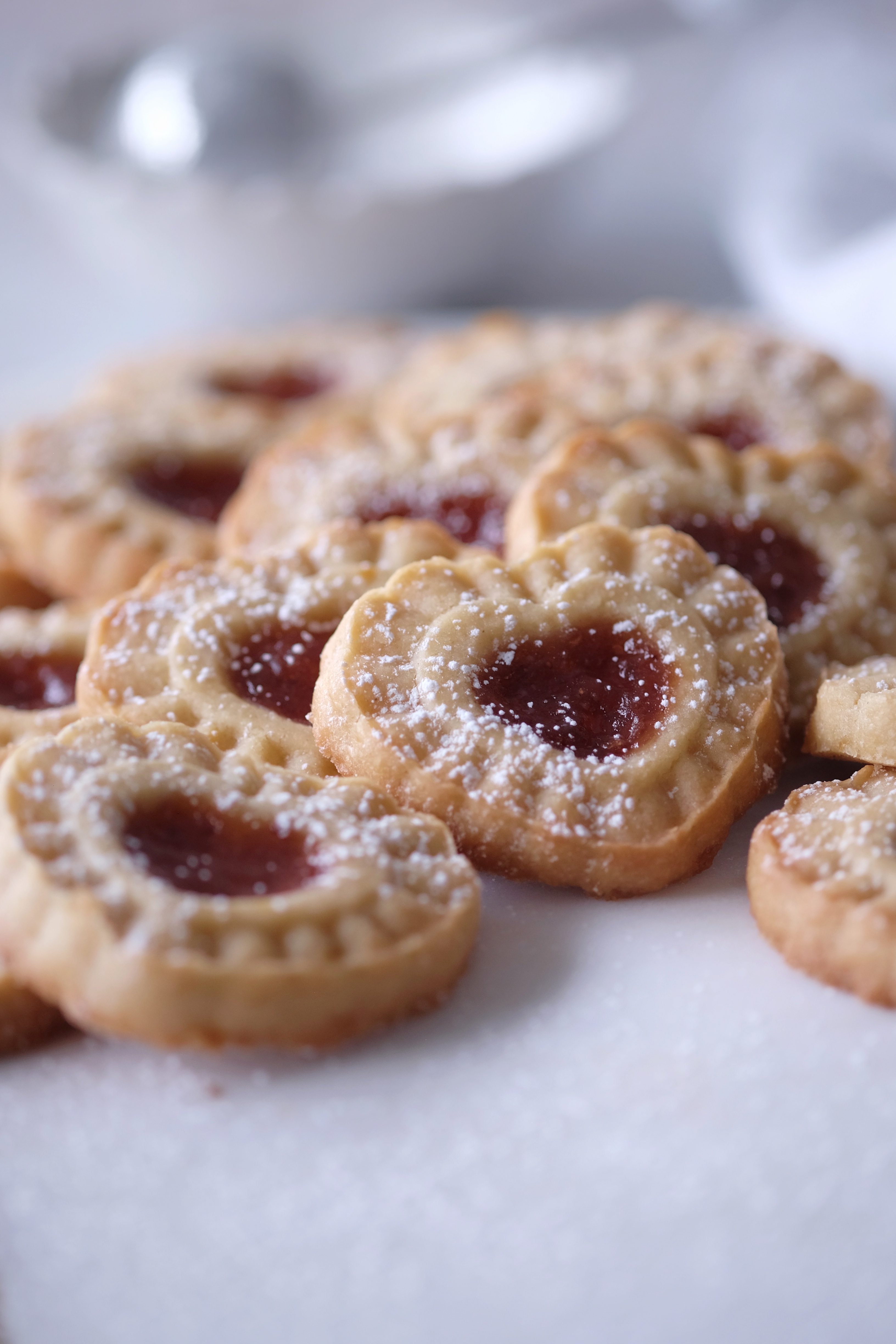 Strawberry Lemon Heart Thumbprint Cookies